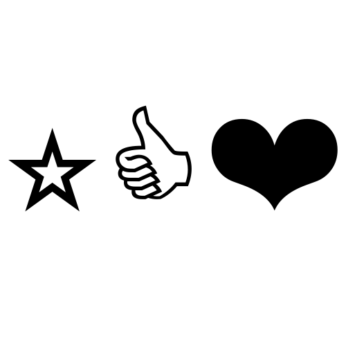 ⭐👍❤ Emoji Domain black and white Symbola rendering